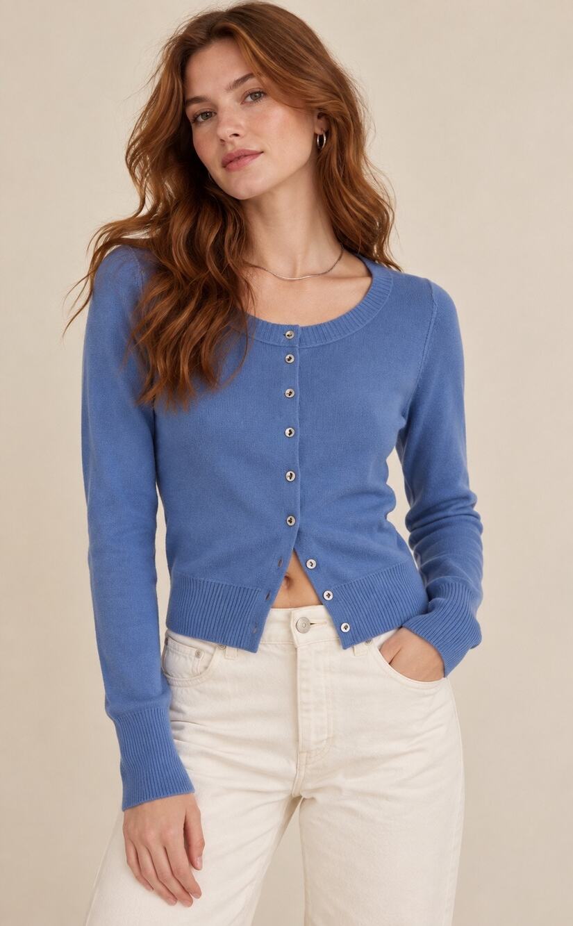 Free People Nocturnal Cashmere Wool Blend Cardigan, Blue, NWT, XL